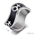 Silver and black lesbian ring,lesbian couples pride rings jewelry
